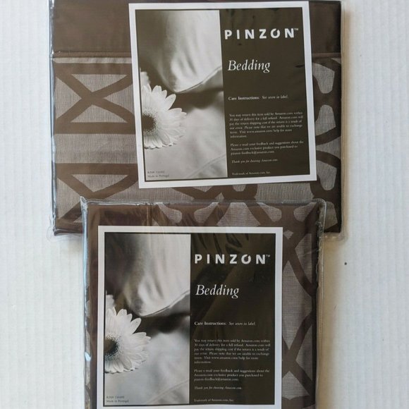 Pinzon 300 Thread Count 100% Cotton Labyrinth 3Pcs Duvet Full/Quinn 2 Shams NEW - Picture 5 of 7
